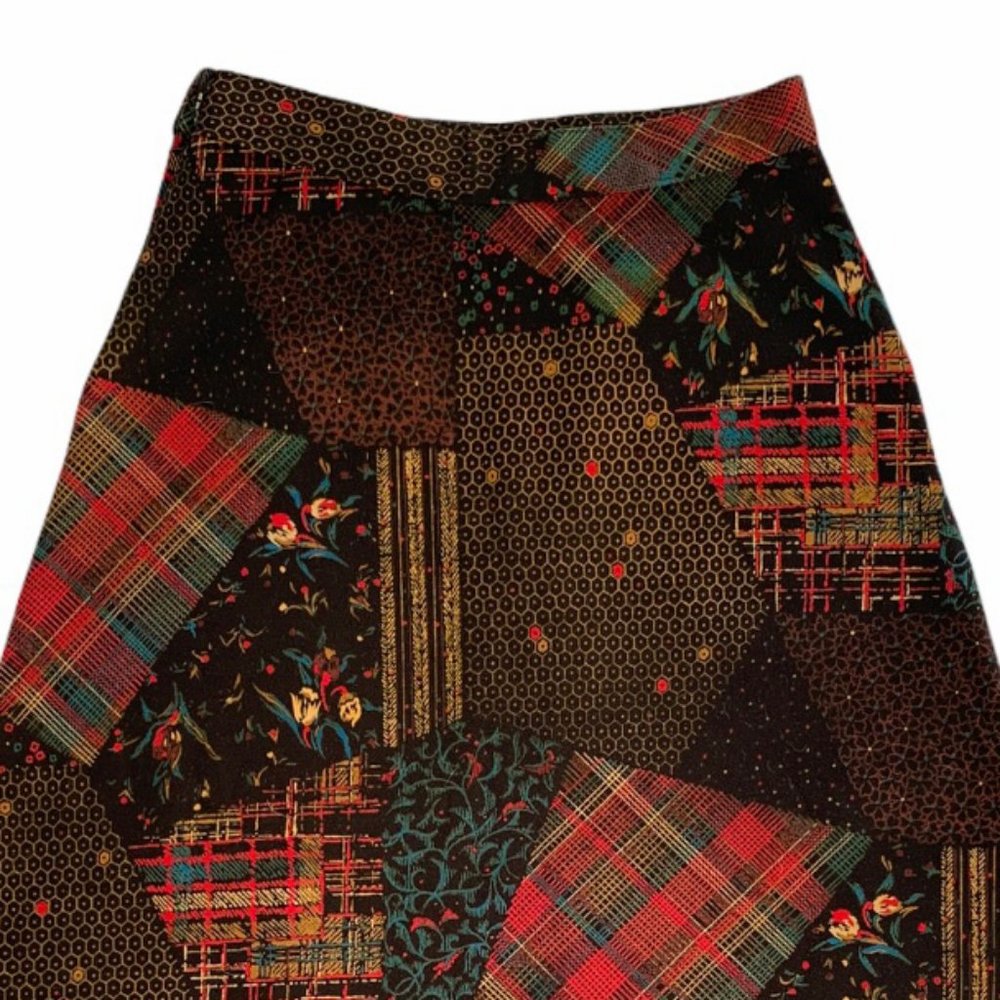 Vintage 70s Boho Patchwork Maxi Skirt - Picture 6 of 8
